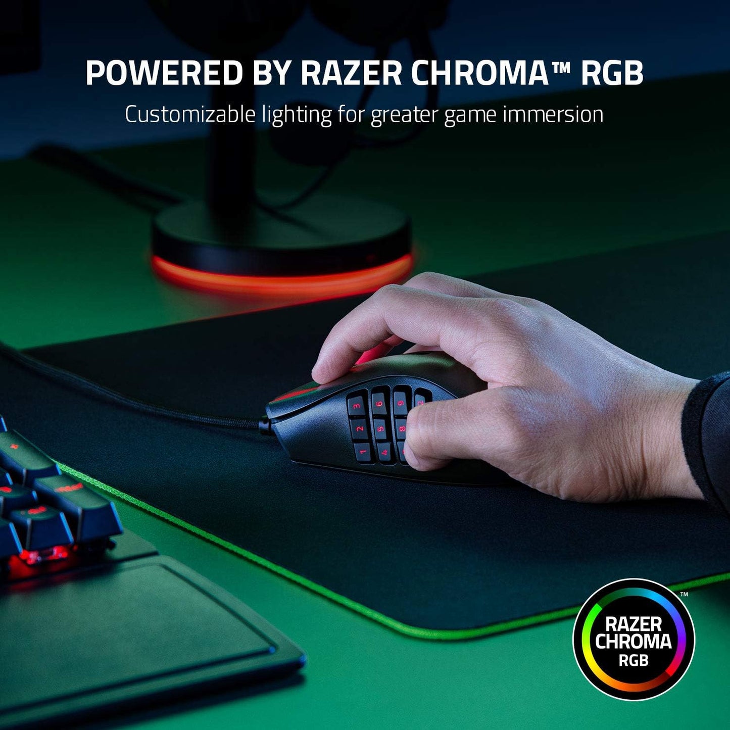 Razer Naga X Wired MMO Gaming Mouse: 18K DPI Optical Sensor - 2nd-gen Optical Switch RAZER