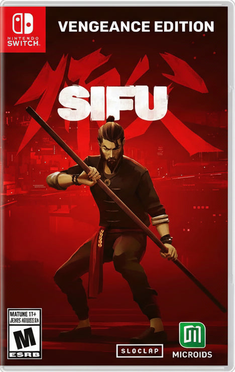 Sifu Vengeance Edition game cover for Nintendo Switch on a red background