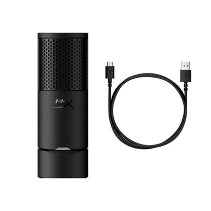 HyperX SoloCast 2 – Gaming USB Condenser Mic for PC, USB-C to USB-A, Built-in Pop Filter, Internal Shock Mount, Plug and Play, 24-bit / 96kHz, Compact Tiltable Stand – Black