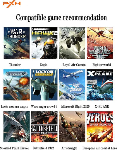 PXN 2119 Pro Flight Simulator Joystcik "rocker arm unit" and "throttle valve" with Vibration Function For PS4/Xbox One/Xbox Series X|S/Windows PC PXN