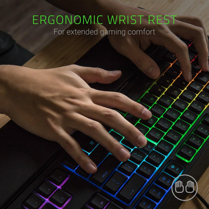 Razer Ornata Chroma Revolutionary Mecha-Membrane RGB Gaming Keyboard with Individually Backlit Mid-Height Keys Wrist Rest RAZER