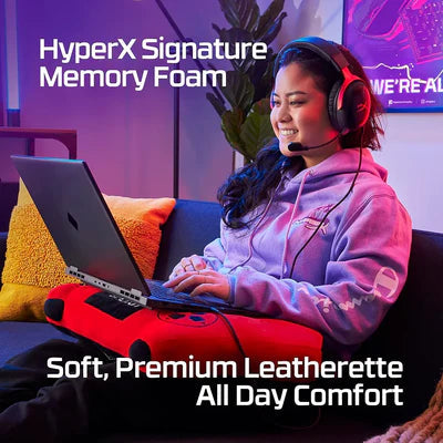 HyperX Cloud III – Wired Gaming Headset, PC, PS5, Xbox Series X|S, Angled 53mm Drivers, DTS Spatial Audio, Memory Foam, Durable Frame, Ultra-Clear 10mm Mic, USB-C, USB-A, 3.5mm – Black/Red HYPERX