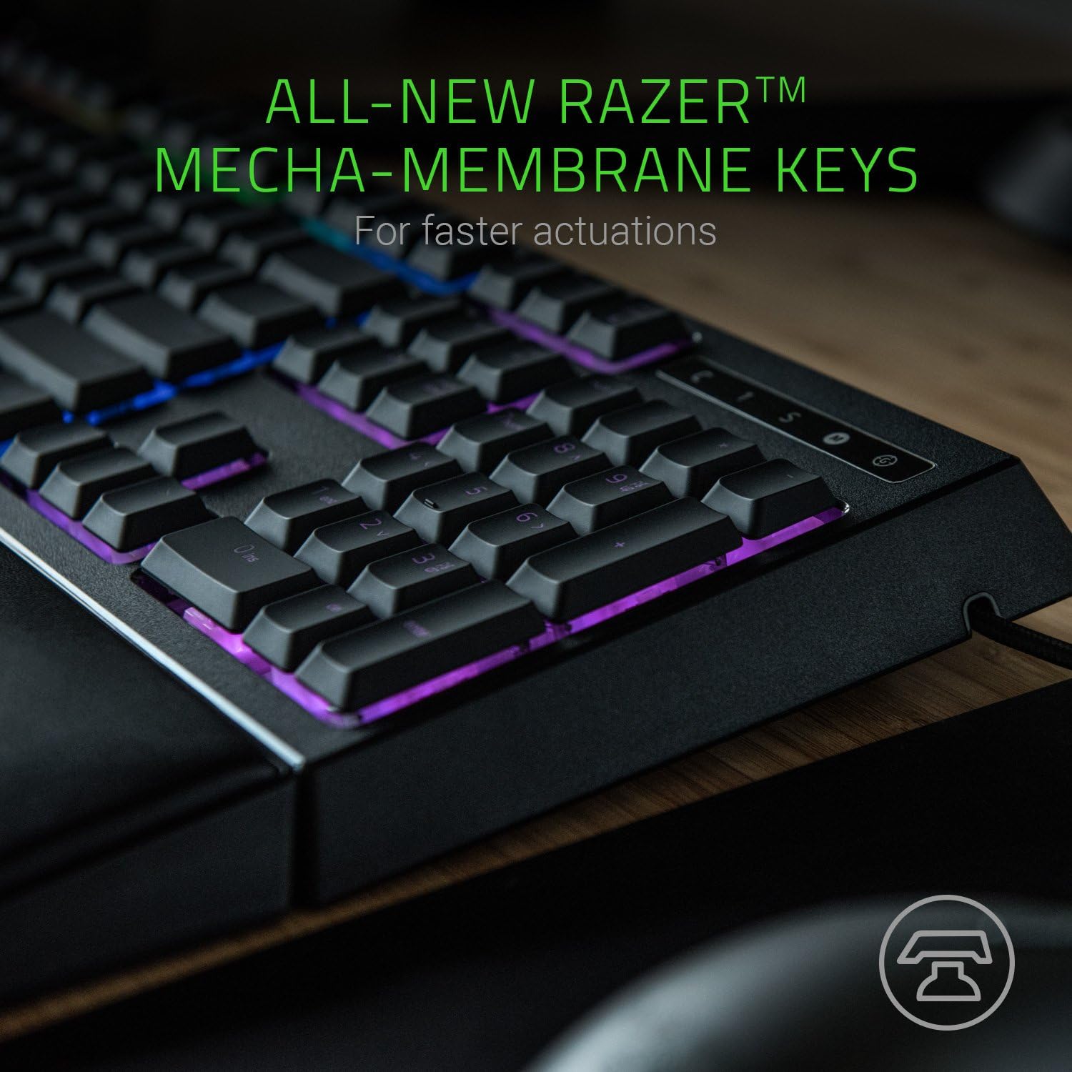 Razer Ornata Chroma Revolutionary Mecha-Membrane RGB Gaming Keyboard with Individually Backlit Mid-Height Keys Wrist Rest RAZER
