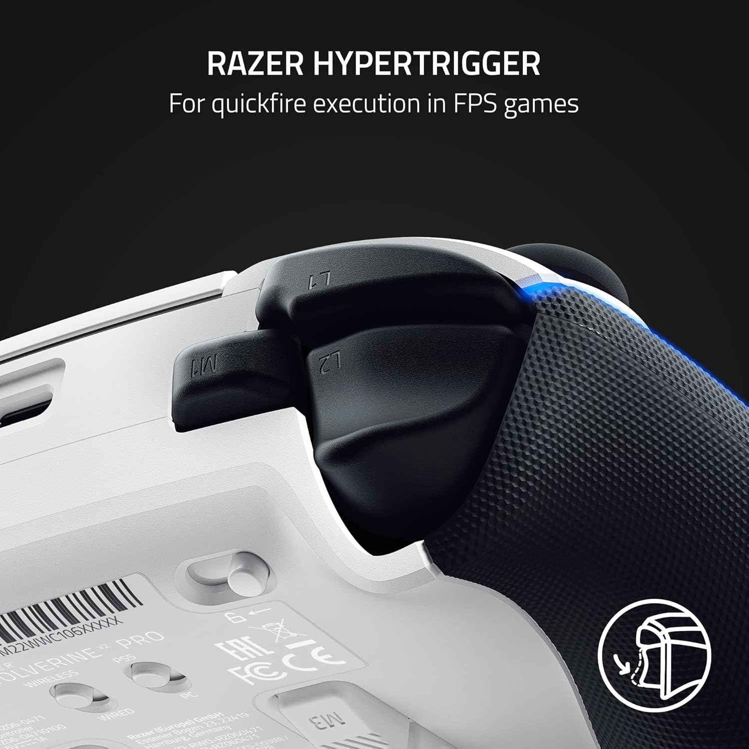 Razer Wolverine V2 Pro Wireless Gaming Controller for PlayStation 5 / PS5 PC: HyperSpeed Wireless - Mecha-Tactile Action Buttons - 8-Way Microswitch D-Pad RAZER
