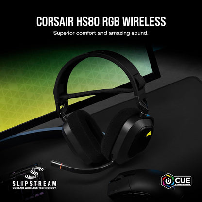 Corsair HS80 RGB Wireless Multiplatform Gaming Headset - Dolby Atmos - Lightweight Comfort Design CORSAIR