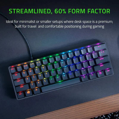 Razer Huntsman Mini 60% Gaming Keyboard - Fast Keyboard Switches - Linear Optical Switches
