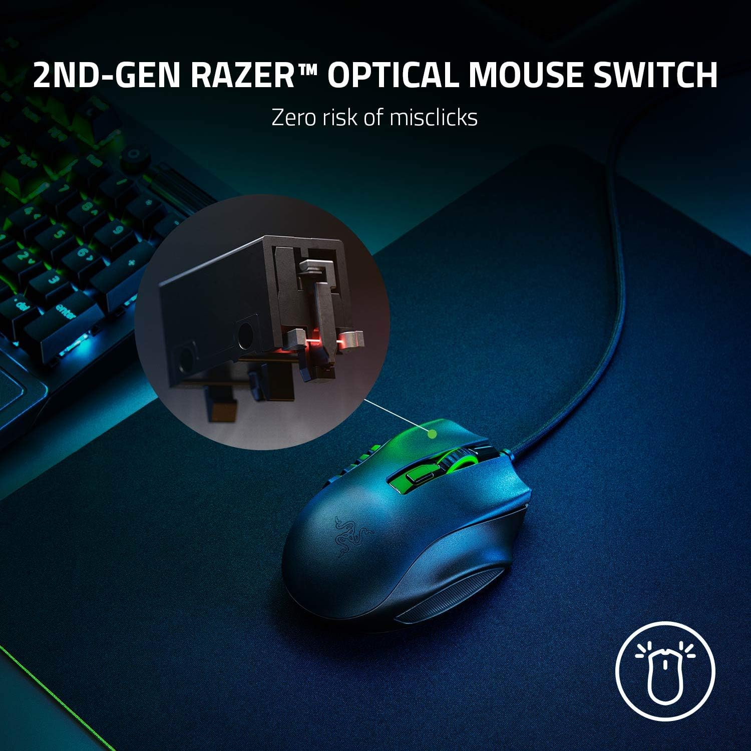 Razer Naga X Wired MMO Gaming Mouse: 18K DPI Optical Sensor - 2nd-gen Optical Switch RAZER