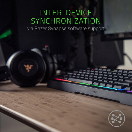 Razer Ornata Chroma Revolutionary Mecha-Membrane RGB Gaming Keyboard with Individually Backlit Mid-Height Keys Wrist Rest RAZER