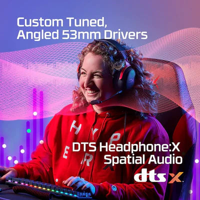 HyperX Cloud III – Wired Gaming Headset, PC, PS5, Xbox Series X|S, Angled 53mm Drivers, DTS Spatial Audio, Memory Foam, Durable Frame, Ultra-Clear 10mm Mic, USB-C, USB-A, 3.5mm – Black/Red HYPERX