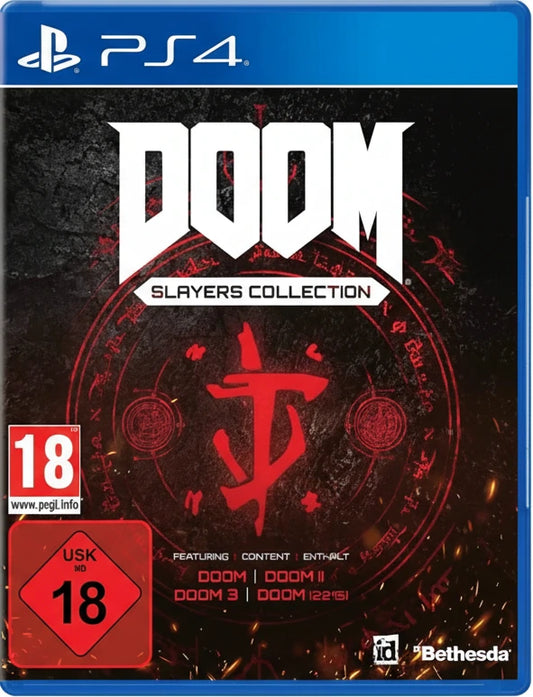 Doom Slayers Collection game cover for PS4 with Bethesda logo