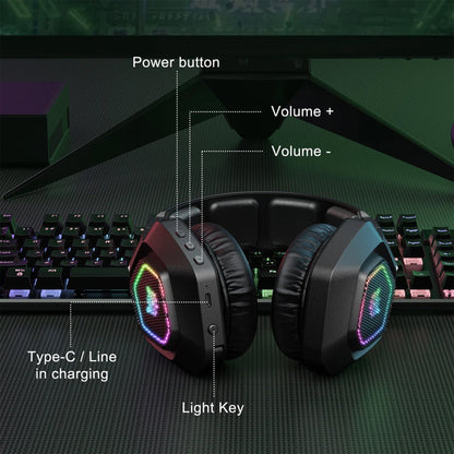 ONIKUMA B100 Headset Headworn Bluetooth 2.4g Wireless Wired Three Mode Lightweight E-Sports Gamer Headphone