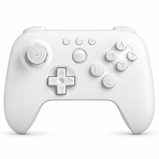 8BitDo 64 Bluetooth Controller White front view with narrow bottom shadow