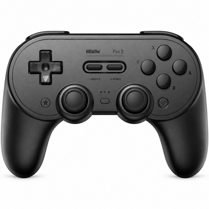 8BitDo Pro 2 Black controller front view with narrow bottom shadow