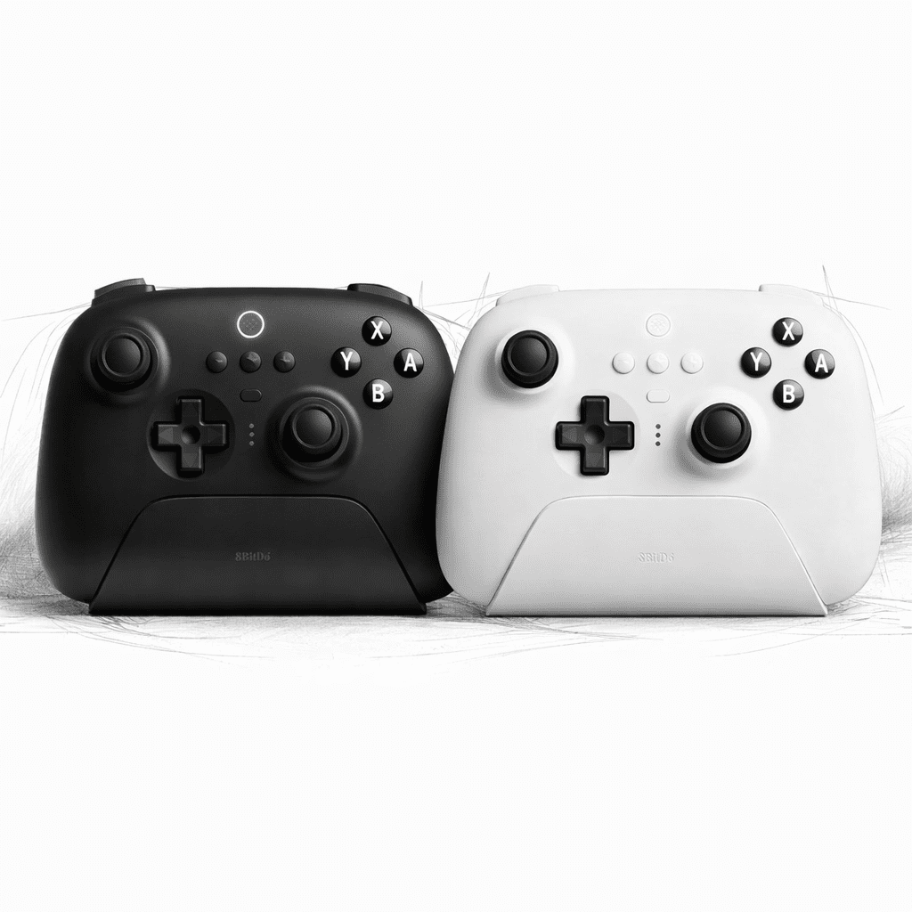 8BitDo Ultimate Bluetooth Controller with Charging Dock, Wireless Pro Controller with Hall Effect Sensing Joystick, Compatible with Switch, Windows and Steam Deck - gametricks