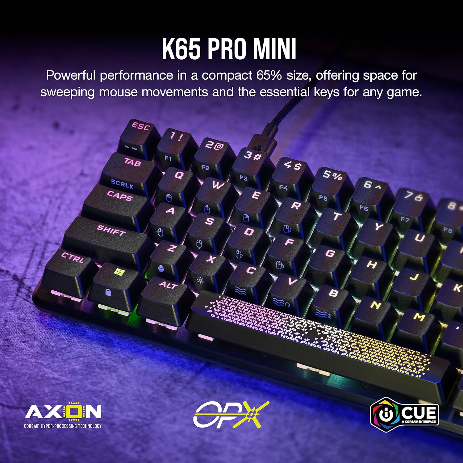 Corsair K65 PRO Mini RGB 65% Optical-Mechanical Wired Gaming Keyboard CORSAIR