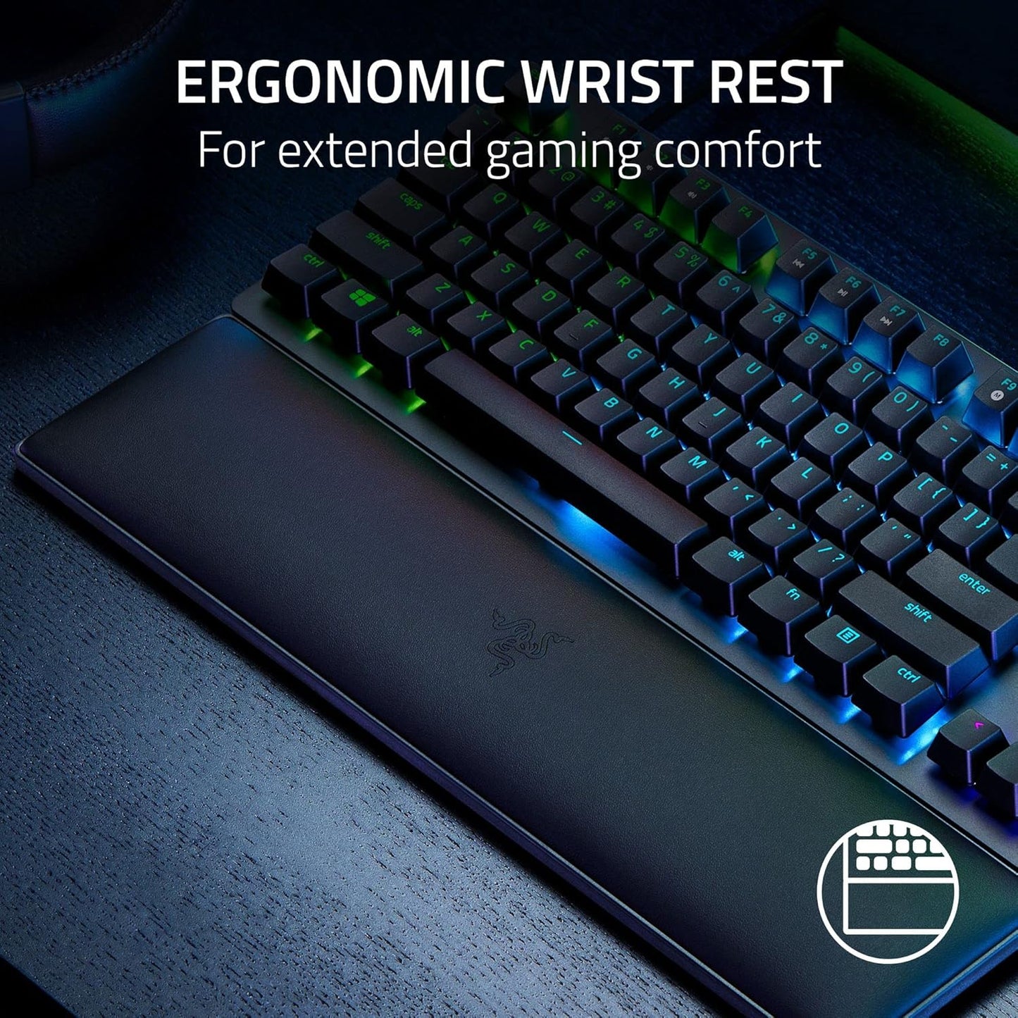 Razer Huntsman V2 TKL Tenkeyless Gaming Keyboard: Fast Linear Optical Switches Gen2 w/Sound Dampeners & 8000Hz Polling Rate RAZER