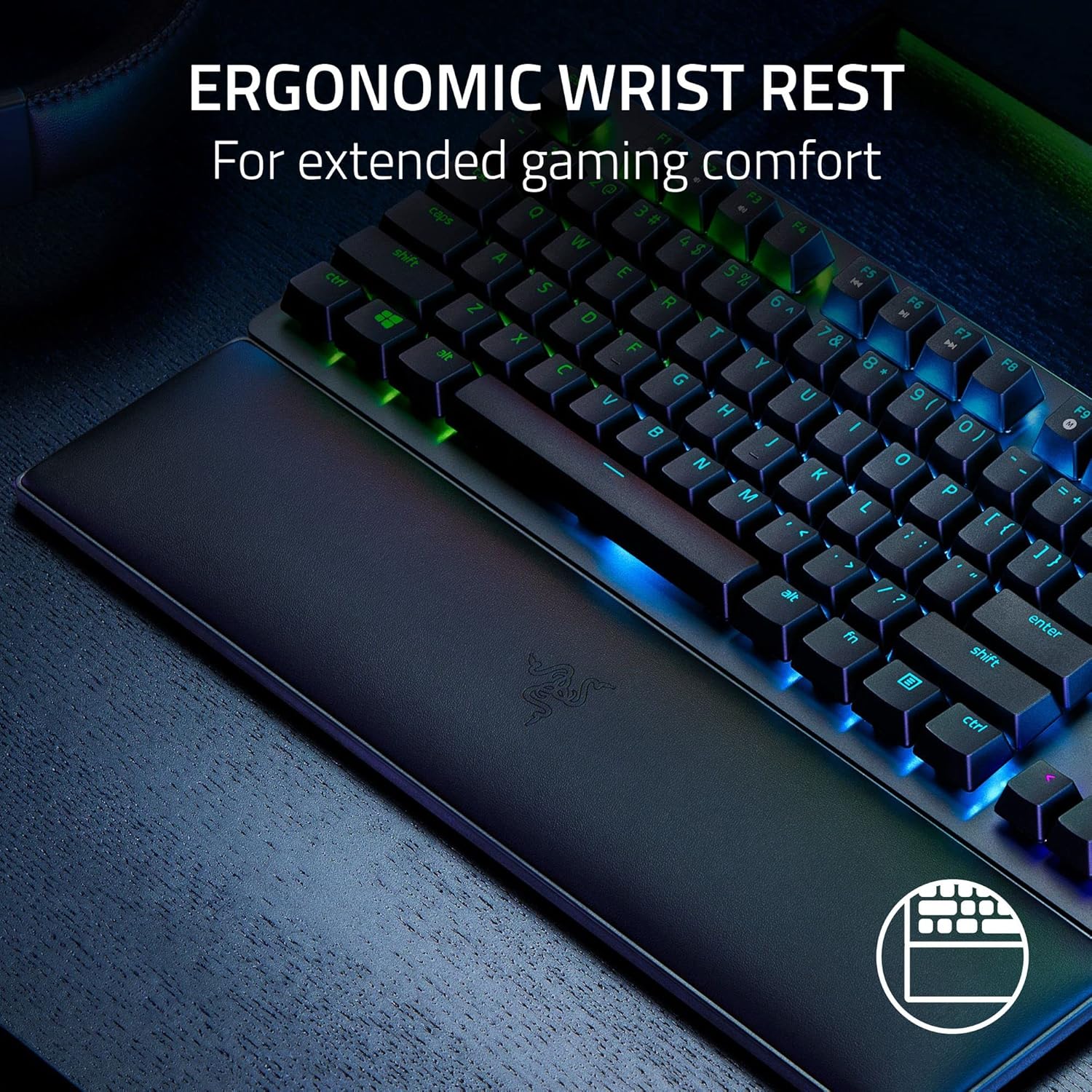 Razer Huntsman V2 TKL Tenkeyless Gaming Keyboard: Fast Linear Optical Switches Gen2 w/Sound Dampeners & 8000Hz Polling Rate RAZER