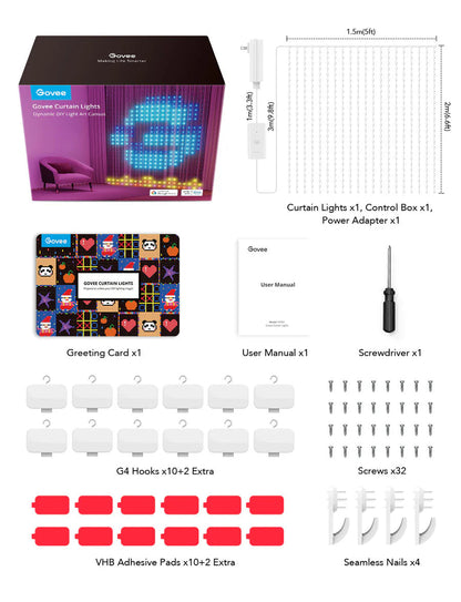 Govee Curtain Lights Dynamic DIY Light Art Canvas Govee