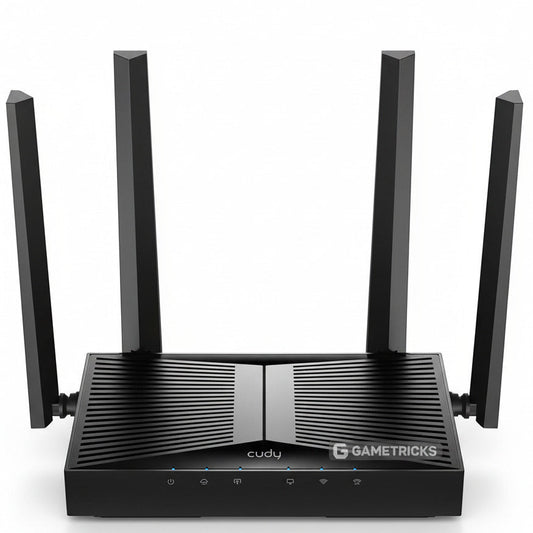 Cudy BE3600 Gigabit Dual-Band Wi-Fi 7 router with packaging, power adapter, cable, and installation guide on a white background.