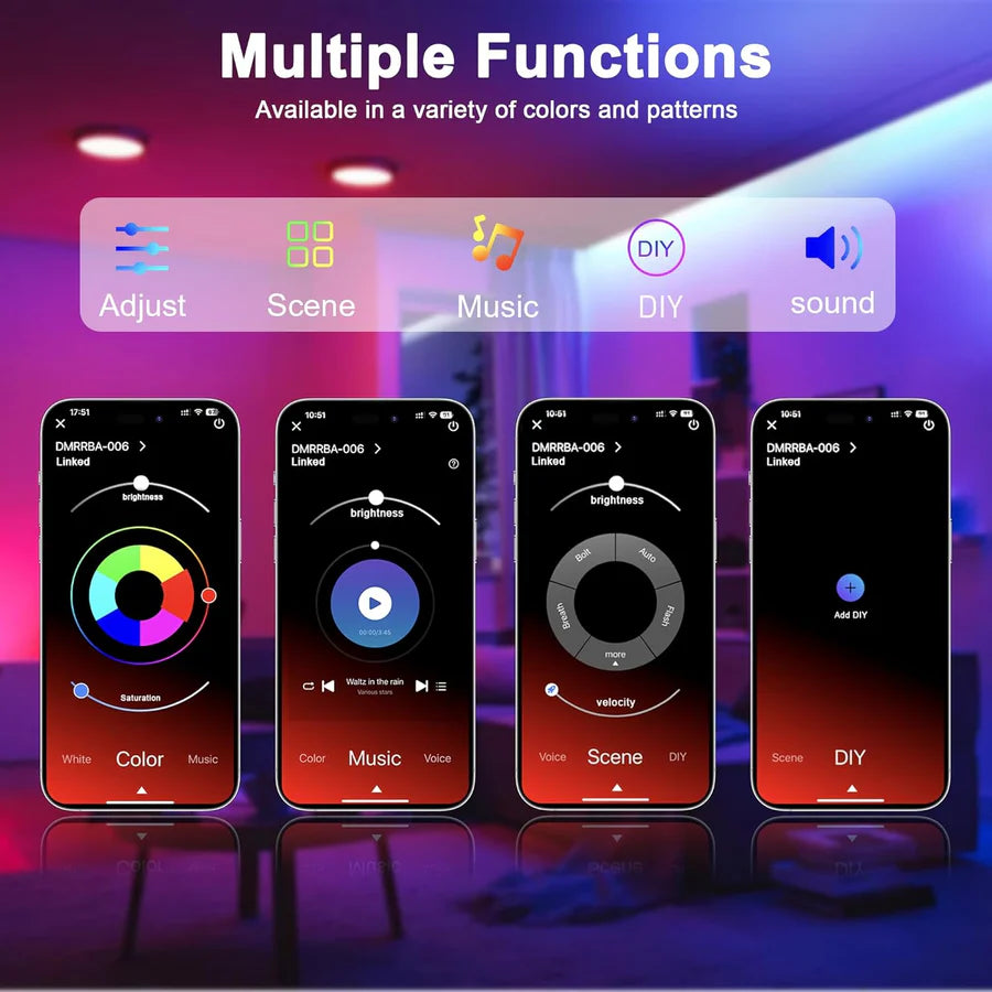 RGB Neon Rope Lights IP67 Waterproof, Bluetooth APP Control, Flexible Silicone Design gametricks