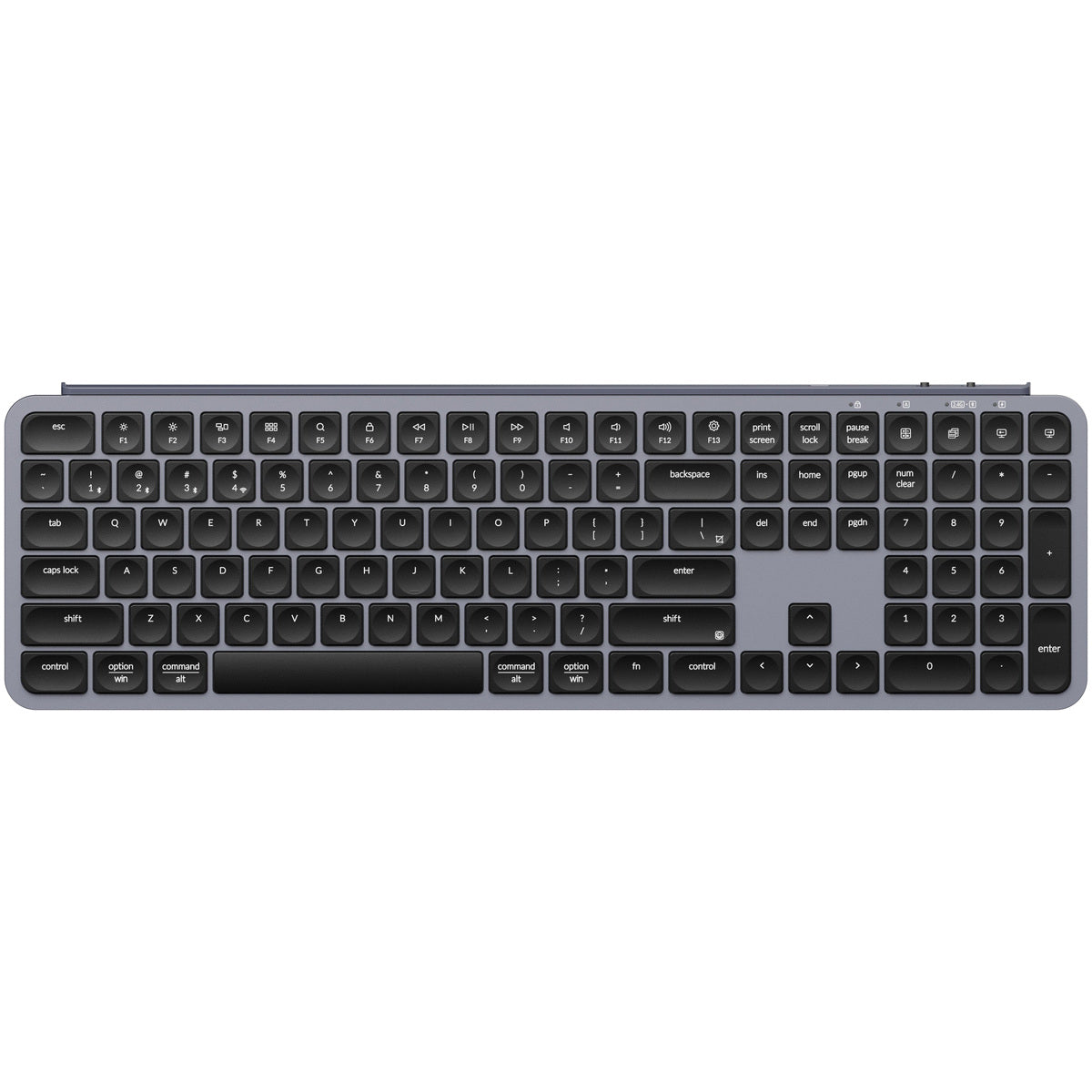 Keychron B6 Pro B6P-K1 Space Gray full-size keyboard front view on white