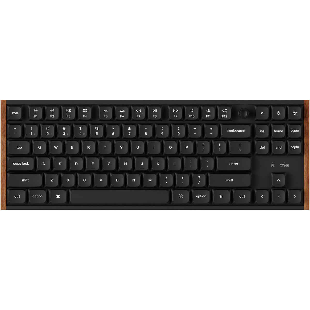 Keychron K1 Ultra 8K K1U-H1 black mechanical keyboard front top view on white