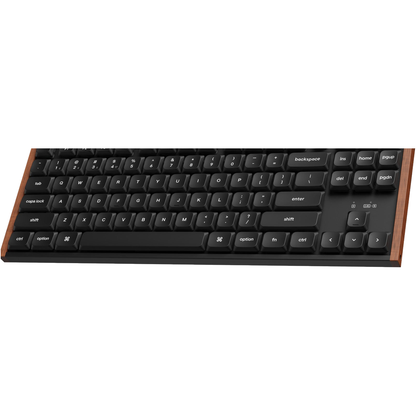 Keychron K1 Ultra 8K black red switch wireless keyboard three-quarter view on white