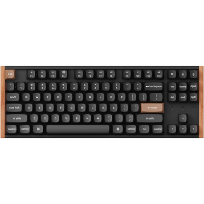 Keychron K8 HE K8H-F1 Black Special Edition wireless magnetic keyboard pure front wood frame on white