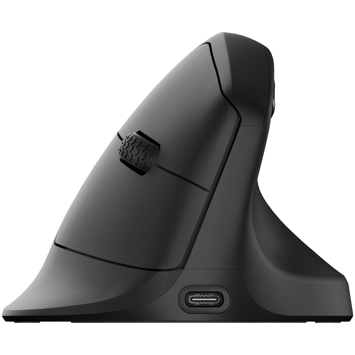 Keychron M5 8K black mouse left side with USB C charging port