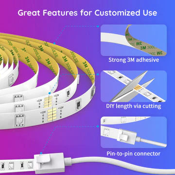 Govee RGB Smart Wi-Fi + Bluetooth LED Strip Lights(10m) [Energy Class A] Govee