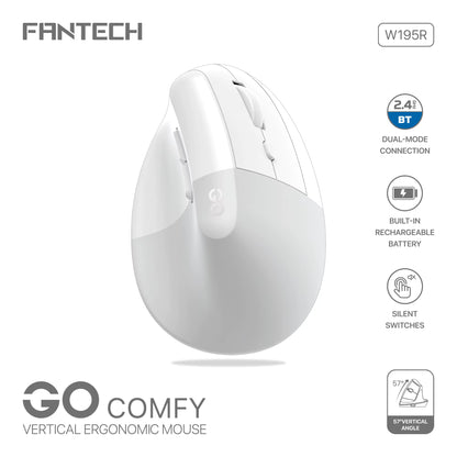 FANTECH W195R GO COMFY Vertical Mouse white