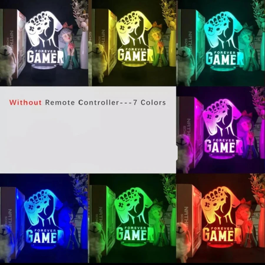 Gaming Room Desk Setup Lighting Decor 3D Visual LED Night Lamp - 7 Color Change FULLOSUN