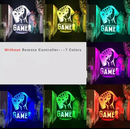 Gaming Room Desk Setup Lighting Decor 3D Visual LED Night Lamp - 7 Color Change FULLOSUN