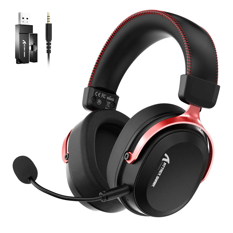 Attack Shark L30 Pro Tri-Mode Wireless Gaming Headset – Black/Red ATTACK SHARK