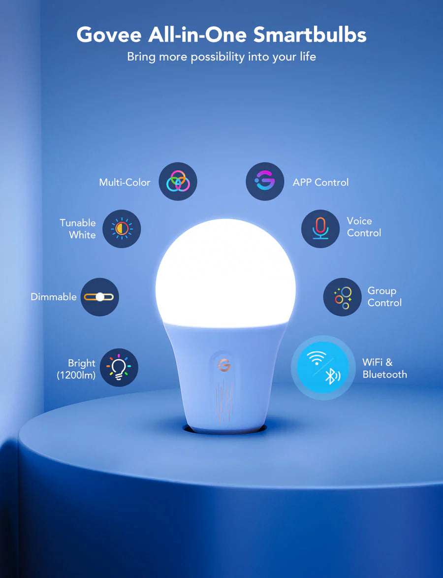 Govee Smart RGBWW Light Bulbs 1200 Lumens Govee