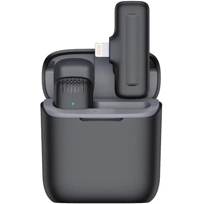 Black phone case with Karl Lagerfeld and dog illustration on a gray background