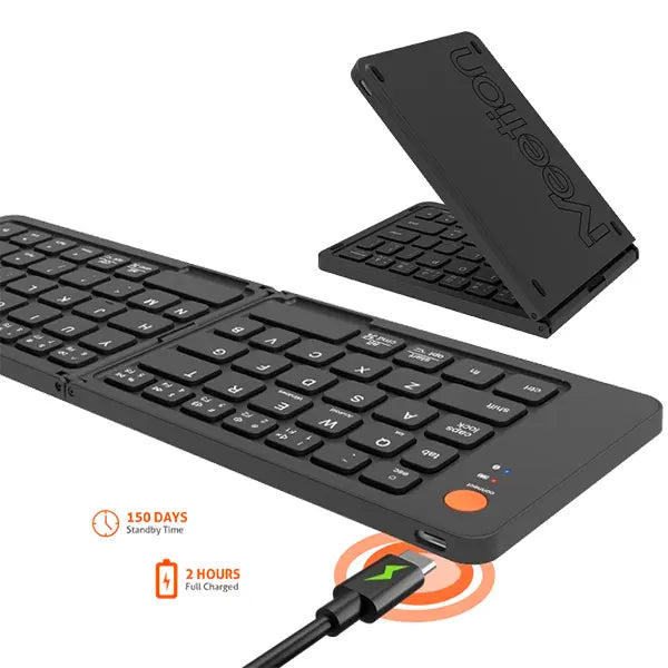 MEETION Compact Bluetooth Folding Keyboard BTK001 with Silent Key Design