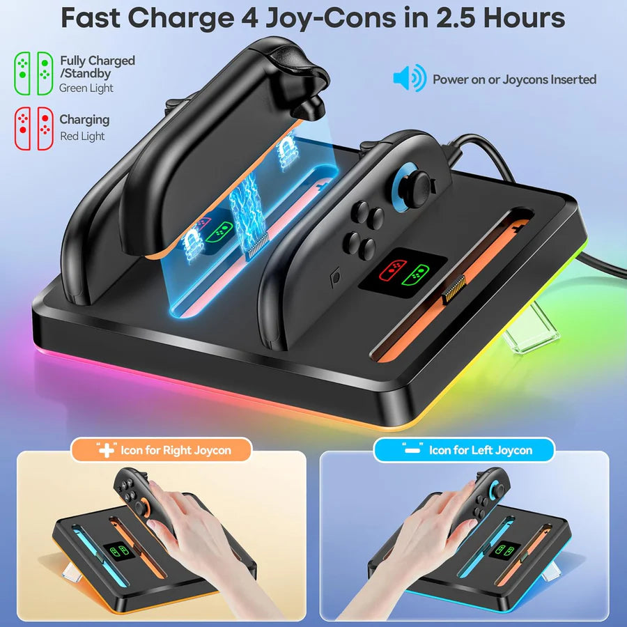 OIVO RGB Fast Magnatic Charging Dock For Nintendo Switch 2 OIVO