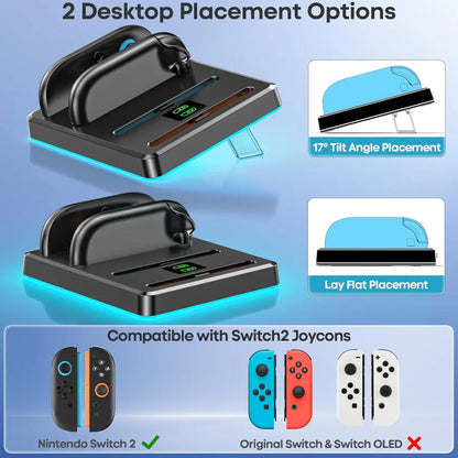 OIVO RGB Fast Magnatic Charging Dock For Nintendo Switch 2 OIVO