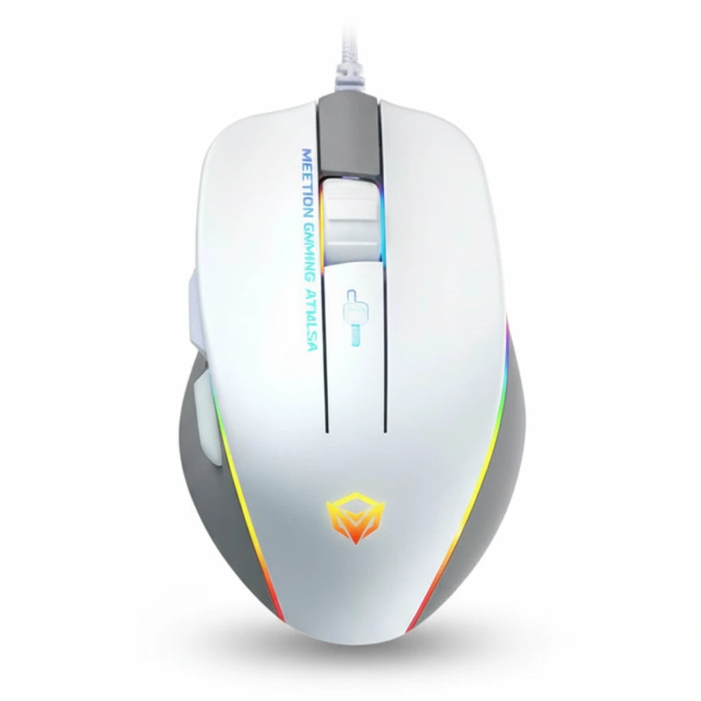 Gaming mouse with RGB lighting on a white background