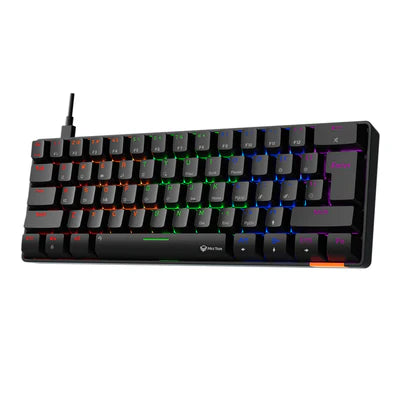 MEETION MK005 RGB Backlit Mini 61 Keys Wired Mechanical Gaming Keyboard Blue Switch - Black