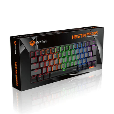 MEETION MK005 RGB Backlit Mini 61 Keys Wired Mechanical Gaming Keyboard Blue Switch - Black