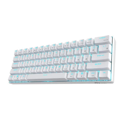 RK ROYAL KLUDGE RK61 RGB Triple Mode BT5.0/2.4G/USB-C 60% Hot-swappable Switches Mechanical Gaming Keyboard - White