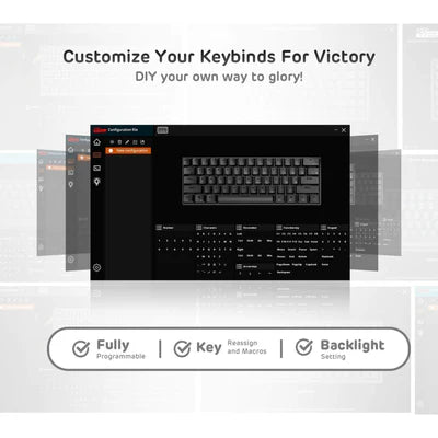 RK ROYAL KLUDGE RK61 RGB Triple Mode BT5.0/2.4G/USB-C 60% Hot-swappable Switches Mechanical Gaming Keyboard - White