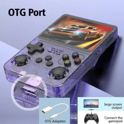 R36S Video Game Handheld Console, Built-in 64GB TF Card, 3.5 Inch IPS Screen, Retro Linux System, Support 15000+ Classic Games, 2.4G Wireless Gamepad, TV, Monitor Connection R36 Max
