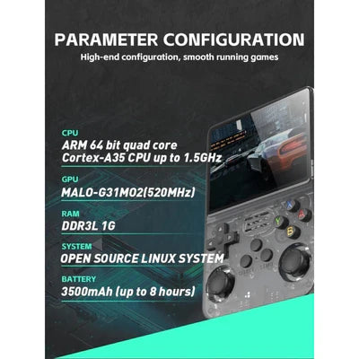 R36S Video Game Handheld Console, Built-in 64GB TF Card, 3.5 Inch IPS Screen, Retro Linux System, Support 15000+ Classic Games, 2.4G Wireless Gamepad, TV, Monitor Connection R36 Max