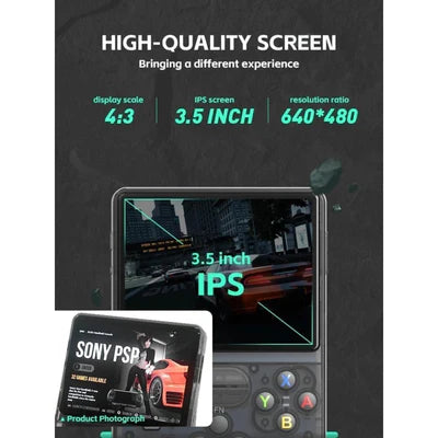 R36S Video Game Handheld Console, Built-in 64GB TF Card, 3.5 Inch IPS Screen, Retro Linux System, Support 15000+ Classic Games, 2.4G Wireless Gamepad, TV, Monitor Connection R36 Max