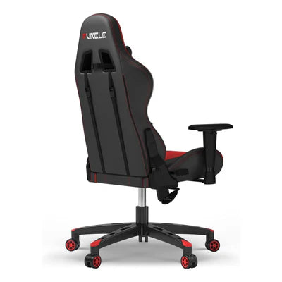 Furgle Gaming Chair, Racing Style High-Back Office Chair with Adjustable Armrests, PU Leather Ergonomic Video Game Chair with Headrest and Lumbar Support, Rocking Mode - Black/Red