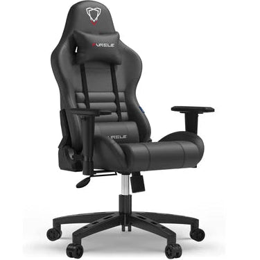 Furgle Gaming Chair, Racing Style High-Back Office Chair with Adjustable Armrests, PU Leather Ergonomic Video Game Chair with Headrest and Lumbar Support, Rocking Mode - Black/Red FURGLE