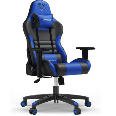Furgle Gaming Chair, Racing Style High-Back Office Chair with Adjustable Armrests, PU Leather Ergonomic Video Game Chair with Headrest and Lumbar Support, Rocking Mode - Black/Red FURGLE